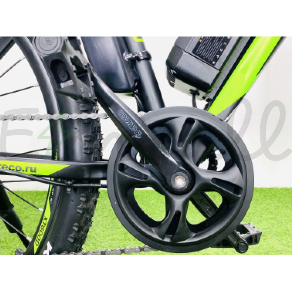Электровелосипед велогибрид Eltreco XT 600 D (черно-зеленый) 15