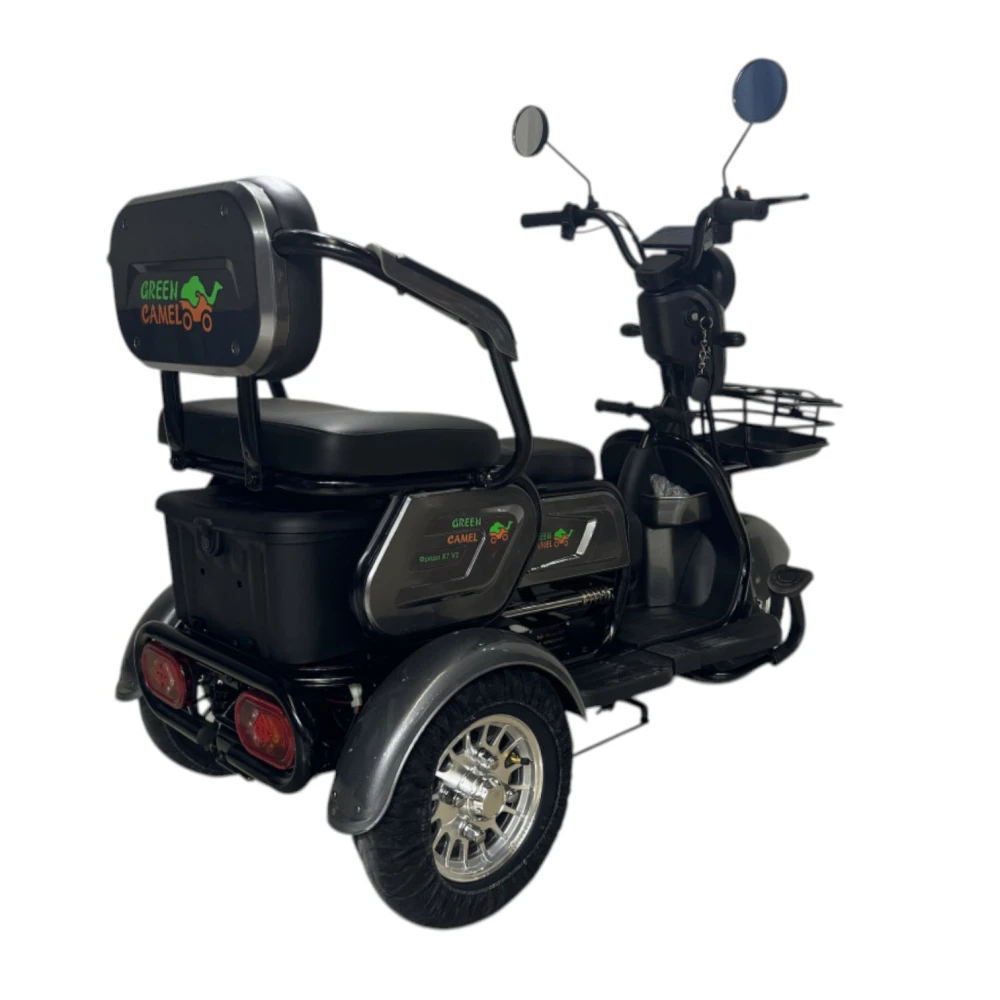 Электротрицикл GreenCamel Фродо X7 V2 (48V20Ah 500W R8) дифференциал Серый 1